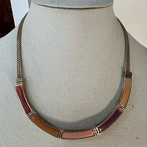 Minimalist colorful bar link necklace